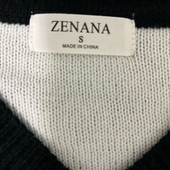 Acrylic V-Neck Star Sweater by Zenana Sz S NWOT - Picture 3 of 7